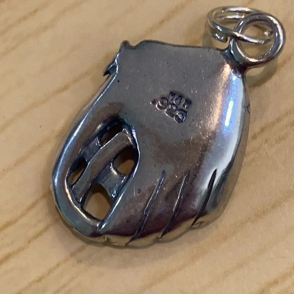 .925 Baseball Glove and Ball Sterling Silver Jewelry Charm